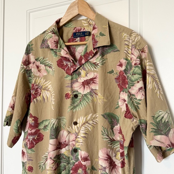 Polo Ralph Lauren Hawaiian Tropical Floral Print Men's Shirt Linen Cotton XLT - Picture 6 of 14